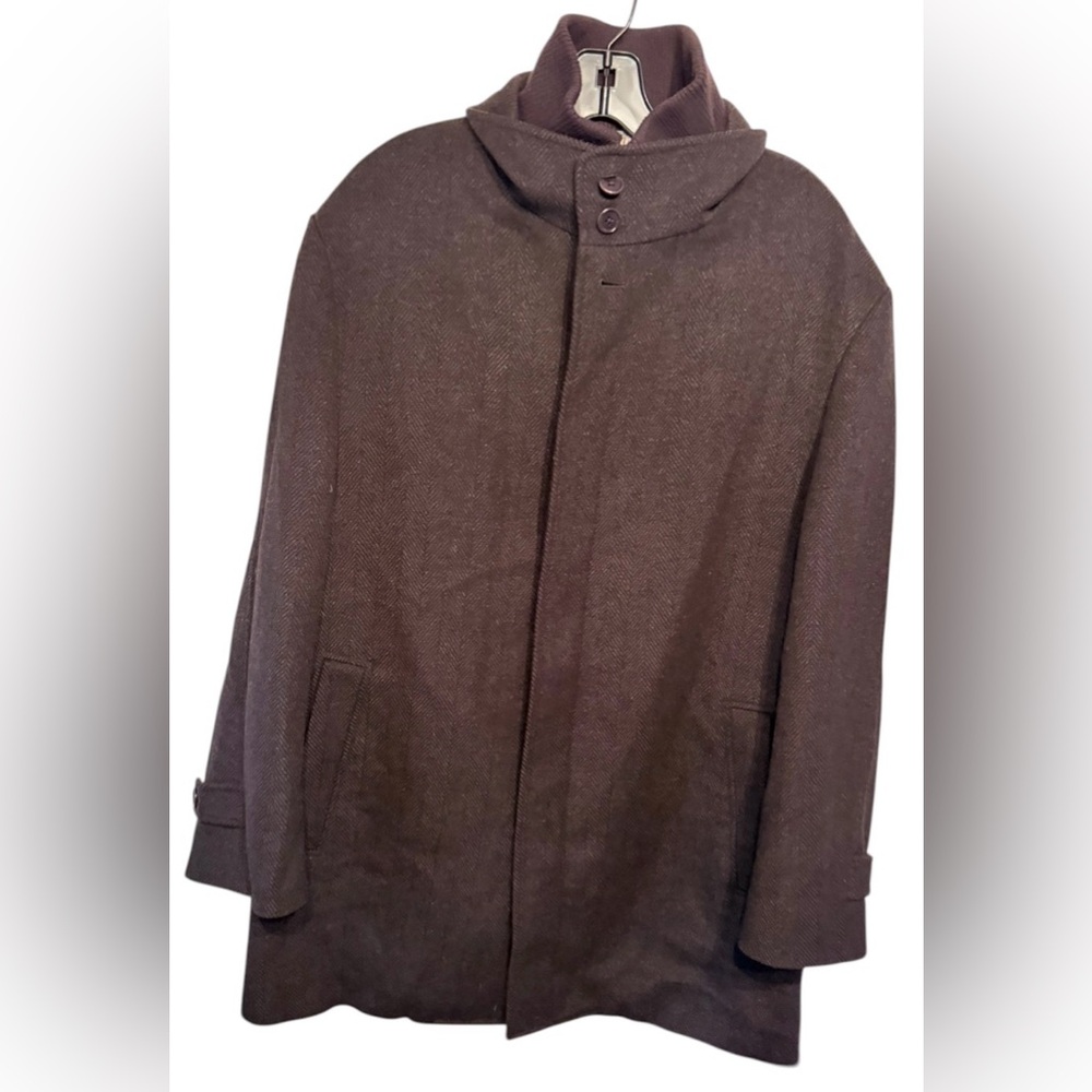 Cardinal Of‎ Canada Mens Brown Wool Cashmere Coat Jacket Size Large Luxury Col